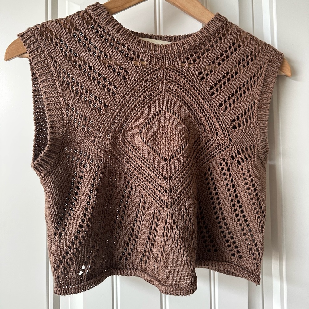 Handmade Italian Brown crop top sweater
